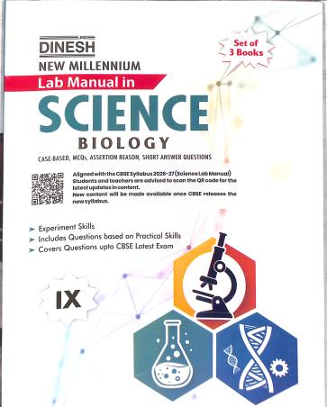 Book cover number 3 for Dinesh New Millennium Lab Manual Science Class 9 ( Physics, Chemistry & Biology ) New Edition written by NA published by S. Dinesh Sales Corp.