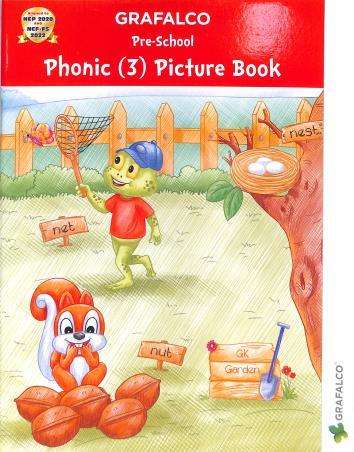 Book cover number 1 for Grafalco Pre-School Phonic (3) Picture Book (NEP 2020 & NCF FS 2022) written by NA published by Grafalco