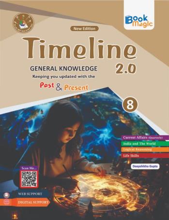 Book cover number 1 for Timeline 2.0 General Knowledge 8 (NEP 2020 & NCF 2023) written by NA published by Book Magic