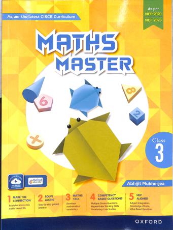 Book cover number 1 for Maths Master Class 3 CISCE (NEP 2020 / NCF 2023) written by Abhijit Mukherjea published by Oxford University Press