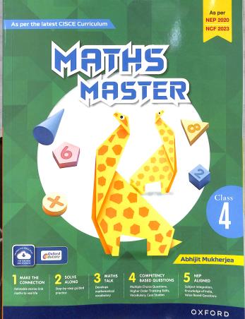 Book cover number 1 for Maths Master Class 4 CISCE (NEP 2020 / NCF 2023) written by Abhijit Mukherjea published by Oxford University Press