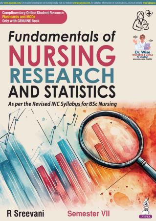Book cover number 1 for Fundamentals Of Nursing Research And Statistics written by R. Sreevani published by Jaypee Brothers Medical Publishers (P) Ltd.