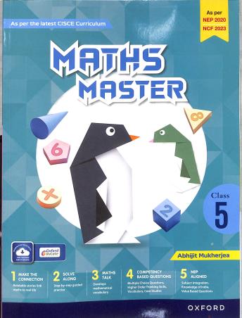 Book cover number 1 for Maths Master Class 5 CISCE (NEP 2020 / NCF 2023) written by Abhijit Mukherjea published by Oxford University Press
