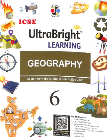 Book cover number 1 for ICSE Ultrabright Learning Geography 6 (NEP 2020) written by NA published by Deepu Prakashan