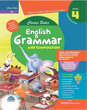 Book cover number 1 for English Grammar & Compostion Grade 4 (NEP 2020 ANd NCF 2023) Preparatory Stage written by NA published by Charles Baker Books Ltd.