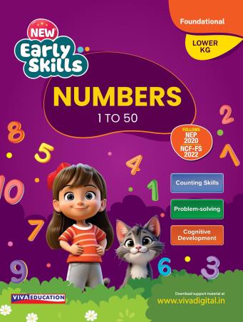 Book cover number 1 for New Early Skills Lower KG - Number 1-50 (NEP 2020 / NCF FS 2022) written by NA published by Viva Education