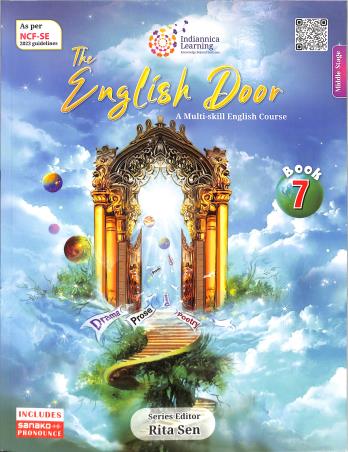 Book cover number 1 for The English Door Book 7 (A Multi-skill English Course) NCF SE 2023 written by NA published by Indiannica Learning