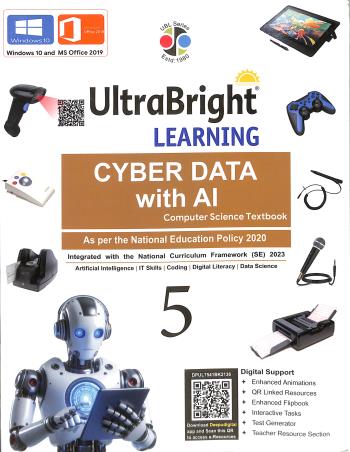 Book cover number 1 for Ultra Bright Learning Cyber Data With AI 5 (Computer Science Textbook) NEP 2020 / NCF SE 2023 written by NA published by Deepu Prakashan