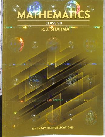Book cover number 1 for Mathematics Class 7 written by R. D. Sharma published by Dhanpat Rai Publications (P) Ltd.