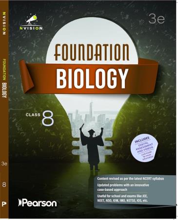 Book cover number 1 for Nvision Foundation Biology Grade 8 (2026) written by Nisha Gautam, Harshita Sharma published by Pearson Education