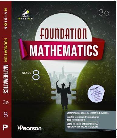 Book cover number 1 for Nvision Foundation Mathematics Grade 8 (2026) written by Prashant Jain, Aditi Vyas published by Pearson Education