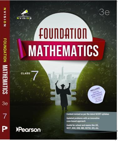 Book cover number 1 for Nvision Foundation Mathematics Grade 7 (2026) written by Prashant Jain, Aditi Vyas published by Pearson Education