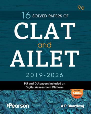 Book cover number 1 for 16 Solved Papers Of CLAT And AILET (2019-2026) written by A. P. Bhardwaj published by Pearson Education