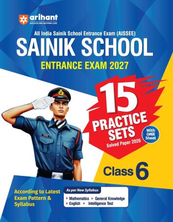 Book cover number 1 for AISSEE Sainik School Class 6 Entrance Exam 2027 (15 Practice Sets With Solved Paper 2026) written by NA published by Arihant Publications (India) Limited