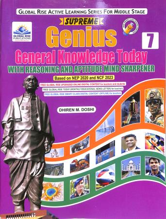 Book cover number 1 for Supreme Genius General Knowledge Today 7 (NEP 2020 And NCF 2023) Middle Stage written by NA published by Global Rise Publications