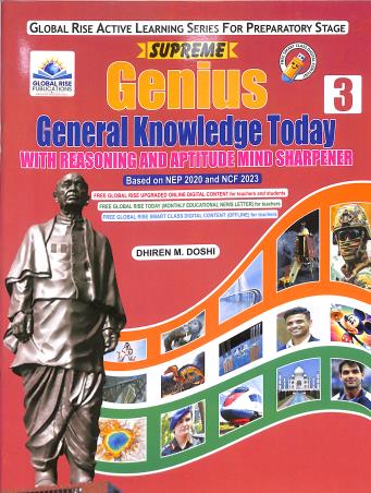 Book cover number 1 for Supreme Genius General Knowledge Today 3 (NEP 2020 And NCF 2023) Preparatory Stage written by NA published by Global Rise Publications