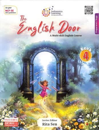 Book cover number 1 for The English Door Book 4 (A Multi-skill English Course) NCF SE 2023 written by NA published by Indiannica Learning