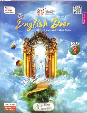 Book cover number 1 for The English Door Book 8 (A Multi-skill English Course) NCF SE 2023 written by NA published by Indiannica Learning