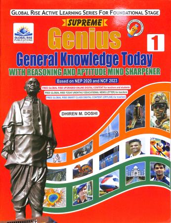 Book cover number 1 for Supreme Genius General Knowledge Today 1 (NEP 2020 And NCF 2023) Foundational Stage written by NA published by Global Rise Publications