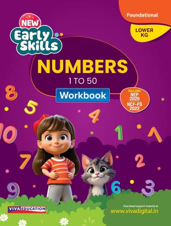 Book cover number 1 for New Early Skills Lower KG - Number 1-50 Workbook (NEP 2020 / NCF FS 2022) written by NA published by Viva Education