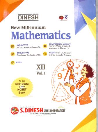 Book cover number 1 for Dinesh New Millennium Mathematics Class 12 (Set Of 2 Volume) 2027 NCF 2023 written by NA published by S. Dinesh Sales Corp.