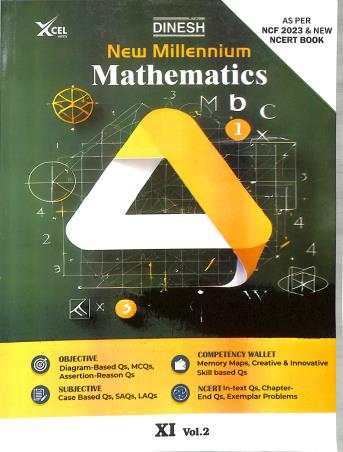 Book cover number 2 for Dinesh New Millennium Mathematics Class 11 Volume 1 & 2 CBSE 2027 (NCF 2023) written by NA published by S. Dinesh Sales Corp.