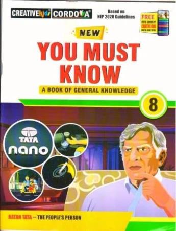 Book cover number 1 for New You Must Know 8 (A Book Of General Knowledge) NEP 2020 written by NA published by Cordova Publications Pvt. Ltd.