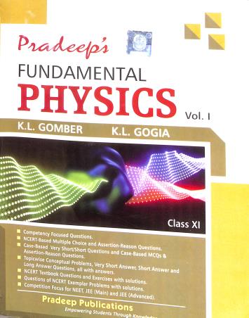 Book cover number 1 for Pradeep's Fundamental Physics Class 11 Volume 1 & 2 (2026-2027) written by K. L. Gomber, K. L. Gogia published by Pradeep Publications