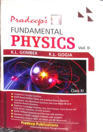 Book cover number 2 for Pradeep's Fundamental Physics Class 11 Volume 1 & 2 (2026-2027) written by K. L. Gomber, K. L. Gogia published by Pradeep Publications