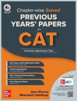 Book cover number 1 for Chapter-Wise Solved Previous Years’ Papers For CAT written by Arun Sharma, Meenakshi Upadhyay published by McGraw Hill Education Private Limited