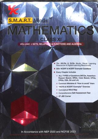 Book cover number 1 for S.M.A.R.T. Minds Mathematics Class 11 Volume 1 & 2 CBSE (NEP 2020 / NCFSE 2023) written by Parijat Jain published by VK Global Publications Pvt. Ltd.