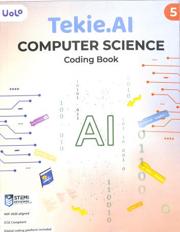 Book cover number 1 for Tekie. AI 5 (Computer Science Coding Book & Advanced Robotics) written by NA published by Uolo