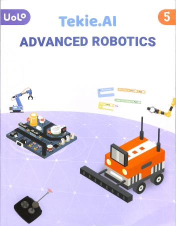 Book cover number 2 for Tekie. AI 5 (Computer Science Coding Book & Advanced Robotics) written by NA published by Uolo