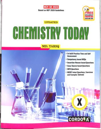 Book cover number 1 for Chemistry Today Class 10 (NEP 2020 / NCF SE 2023) written by Md. Tariq published by Cordova Publications Pvt. Ltd.