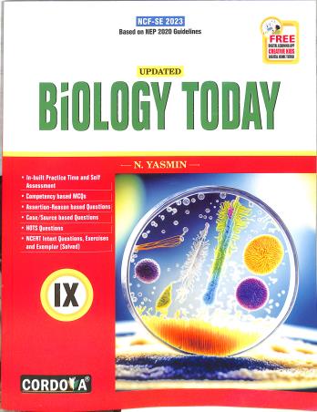 Book cover number 1 for Biology Today Class 9 (NEP 2020 / NCF SE 2023) written by N. Yasmin published by Cordova Publications Pvt. Ltd.