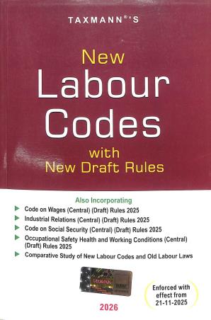 Book cover number 1 for Taxmann's New Labour Codes With New Draft Rules (2026) written by NA published by Taxmann Publications Pvt. Ltd.