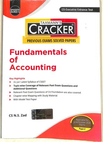 Book cover number 1 for Taxmann's CRACKER Previous Exams Solved Papers - Fundamentals Of Accounting written by N. S. Zad published by Taxmann Publications Pvt. Ltd.