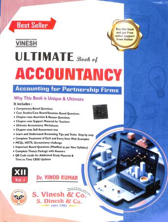 Book cover number 1 for Vinesh Ultimate Book Of Accountancy 12 Vol.1 (2027) CBSE (Accounting For Partnership Firms) written by Vinod Kumar published by S. Dinesh & Co.