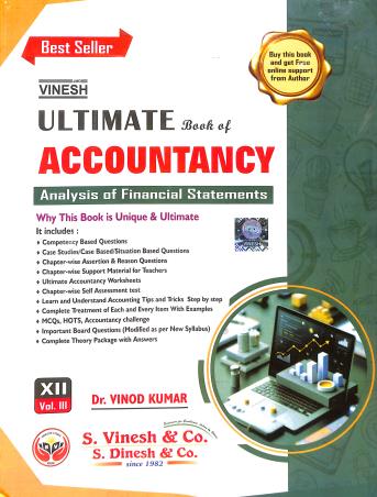 Book cover number 1 for Vinesh Ultimate Book Of Accountancy 12 Vol.3 (2027) CBSE (Analysis Of Financial Statements) written by Vinod Kumar published by S. Dinesh & Co.