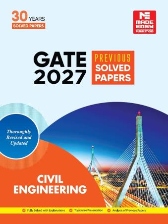 Book cover number 1 for GATE 2027 Previous Solved Papers Civil ENgineering written by NA published by Made Easy Publications