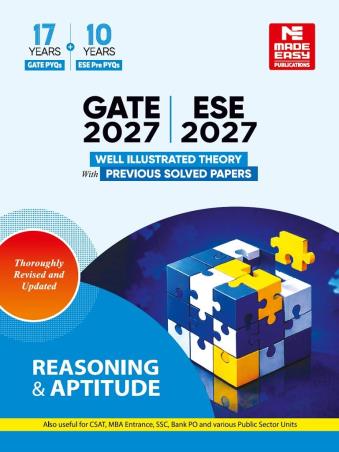 Book cover number 1 for GATE 2027 ESE 2027 Reasoning & Aptitude written by NA published by Made Easy Publications