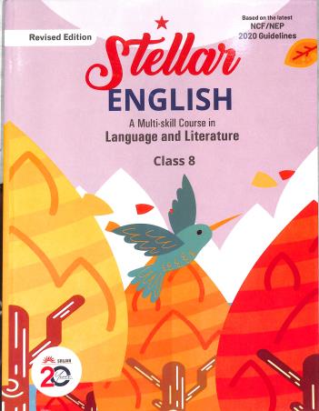 Book cover number 1 for Stellar English Class 8 (A Multi-skill Course In Language And Literature) NCF / NEP 2020 written by NA published by Srijan Publishers P. Ltd.