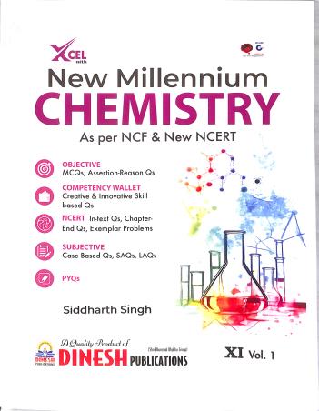 Book cover number 1 for New Millennium Chemistry Class 11 Vol.1 & 2 (2027) NCF written by Siddharth Singh published by Dinesh Publications Pvt. Ltd.