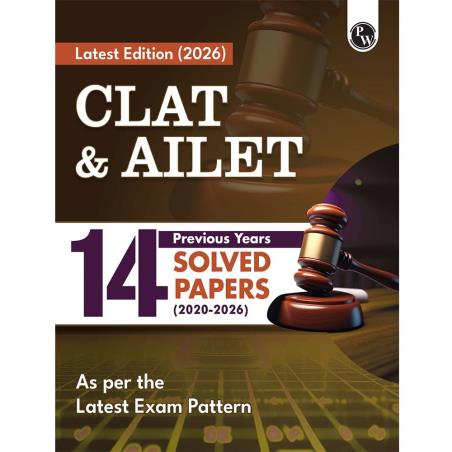 Book cover number 1 for CLAT & AILET 14 Previous Years Solved Papers (2020-2026) written by NA published by Physicswallah Private Limited