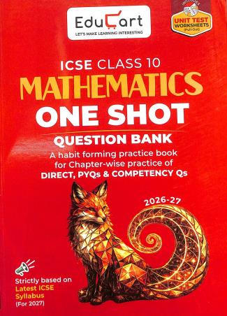 Book cover number 1 for ICSE Class 10 Mathematics One Shot (2026-27) written by NA published by Educart