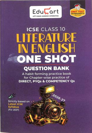 Book cover number 1 for ICSE Class 10 Literature English One Shot (2026-27) written by NA published by Educart