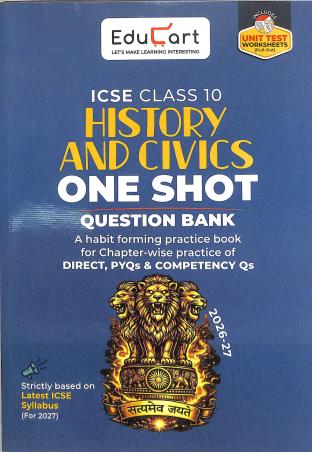 Book cover number 1 for ICSE Class 10 History And Civics One Shot (2026-27) written by NA published by Educart