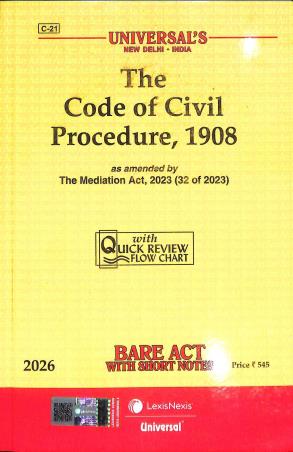 Book cover number 1 for Universals The Code Of Civil Procedure, 1908 (2026) written by NA published by LexisNexis