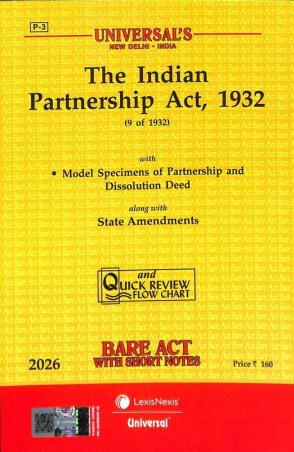 Book cover number 1 for The Indian Partnership Act 1932 (2026) written by NA published by LexisNexis