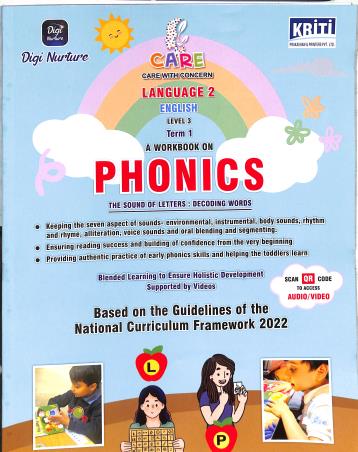 Book cover number 1 for Care Language 2 English A Workbook On Phonics Level 3 Term 1 (NCF) written by NA published by Kriti Prakashan Private Limited